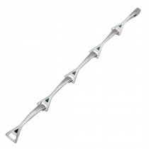 Brățară modernistă de perioadă mid-century din argint masiv cu accente de email champleve | atelier Arezzo cca. 1960 - 1970 