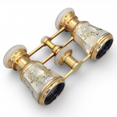 Binoclu de operă Altex Paris din bronz doré și sidef natural | Franța cca. 1930