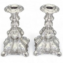 Pereche de sfeșnice scandinave din argint în manieră baroc▪️atelier Kultakeskus Oy - Finlanda