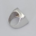 Inel statement design contemporan din argint rodinat | Italia anii 2000 