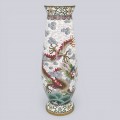 Impresionantă vază cloisonné cu decor ' Er Long Xi Zhu ' |  China sec. XX