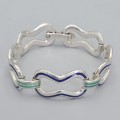  Brățară modernistă de perioadă mid-century din argint și email vitrificat | atelier Creazioni Orafe Aretine Microfusioni cca. 1960