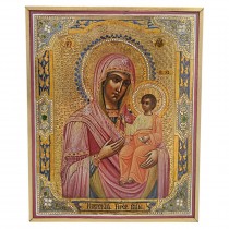 Veche icoană „Maica Domnului - Hodighitria”, tempera pe lemn | școala rusească cca. 1900