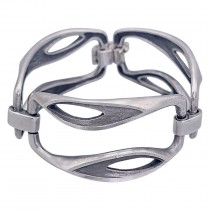 Brățară statement mid-century semnată Ottaviani, realizată în argint masiv | cca. 1960 - 1970