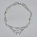 Elegant colier multistrand "Liquid Silver" din argint rodinat | Italia | new old stock 2020s