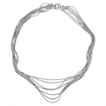 Elegant colier multistrand "Liquid Silver" din argint rodinat | Italia | new old stock 2020s