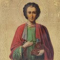 Icoană "Sfântul Pantelimon" în tempera pe lemn | școală rusească cca. 1900 