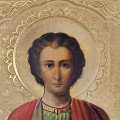 Icoană "Sfântul Pantelimon" în tempera pe lemn | școală rusească cca. 1900 