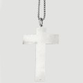 Colier sautoir cu pandant statement - crucifix modernist din argint, semnat de reputatul gravor Mario Vallucci | Italia - cca. 1960