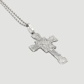 Colier accesorizat cu pandant vintage religios Cruce & Chipul Mântuitorului din argint | atelier Arezzo cca. 1960