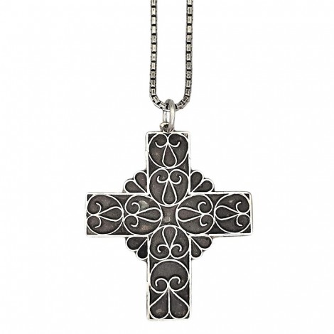 Colier din argint cu pandant cruce Celtic Revival | atelier central european