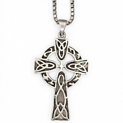 Colier din argint cu pandant Cruce Celtică | sfârșit de secol XX