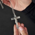 Colier sautoir din argint accesorizat cu un remarcabil Crucifix de perioadă Art Deco | atelier Londra - anul 1930
