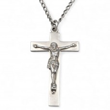 Colier sautoir din argint accesorizat cu un remarcabil Crucifix de perioadă Art Deco | atelier Londra - anul 1930