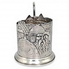 Suport de pahar Podstakannik din argint, decorat cu Bogatyr - Ilia Muromeț | atelier Egor (Georgiì) Tarasovich Samoshin cca. 1908 - 1917