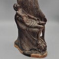 Impresionantă sculptură makonde "Pietà" în lemn de abanos african | Tanzania cca. 1960