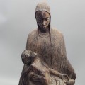 Impresionantă sculptură makonde "Pietà" în lemn de abanos african | Tanzania cca. 1960