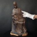 Impresionantă sculptură makonde "Pietà" în lemn de abanos african | Tanzania cca. 1960