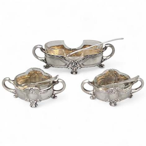 Serviciu de solnițe din argint în manieră neo-rococco pentru servirea condimentelor | cca. 1880 - 1900