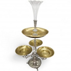 Monumental centru de masă Epergne din bronz argintat - Hotel Storione Padova |  atelier Berndorf Arthur Krupp - cca. 1905