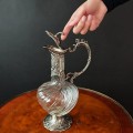 Carafă - decantor de perioadă Belle Epoque în manieră neo-rococo | sticlă și metal argintat | Franța cca. 1880 - 1900