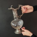 Carafă - decantor de perioadă Belle Epoque în manieră neo-rococo | sticlă și metal argintat | Franța cca. 1880 - 1900
