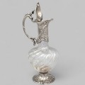Carafă - decantor de perioadă Belle Epoque în manieră neo-rococo | sticlă și metal argintat | Franța cca. 1880 - 1900