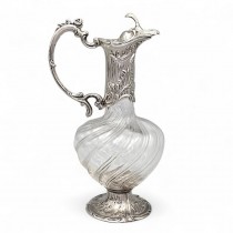 Carafă - decantor de perioadă Belle Epoque în manieră neo-rococo | sticlă și metal argintat | Franța cca. 1880 - 1900