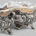 Pereche de solnițe din argint și sticlă în manieră neo-rococo | atelier central - european cca. 1900