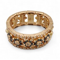 Elegant inel cu bandă articulată din aur 18k decorat cu diamante naturale 0.51 CT | preloved anii 2000