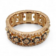 Elegant inel cu bandă articulată din aur 18k decorat cu diamante naturale 0.51 CT | preloved anii 2000