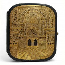 Tabacheră de perioadă Art Deco decorată prin incrustare cu aur 24k | damasquinado de oro | atelier Toledo - Spania cca. 1930