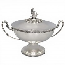 Impresionat centru de masă - supieră din argint masiv în manieră neoclasică | Argenteria Vespasiani - Roma cca. 1945