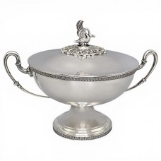 Impresionat centru de masă - supieră din argint masiv în manieră neoclasică | Argenteria Vespasiani - Roma cca. 1945