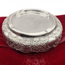 Scrumieră de birou din argint 925, elaborată în stil neo-românesc | atelier Monetăria Statului - România 