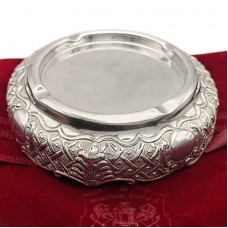 Scrumieră de birou din argint 925, elaborată în stil neo-românesc | atelier Monetăria Statului - România 