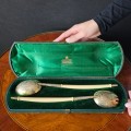 Serviciu victorian pentru salată, realizat din argint vermeil și celuloid ivorine | în cutia originală | atelier Chawner & Co - Londra 1864