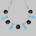 Rafinat colier din argint decorat cu onix negru natural și turcoaz faux | atelier Arezzo