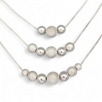 Elegant colier modernist multi-strand din argint rodiat | new old stock