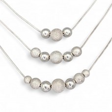 Elegant colier modernist multi-strand din argint rodiat | new old stock