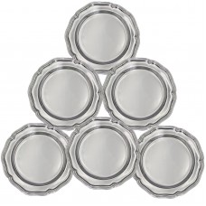 Serviciu de 6 farfurii Bvlgari din argint 958 în manieră Queen Anne | atelier Bulgari - anul 1969