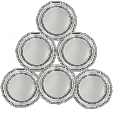 Serviciu de 6 farfurii Bvlgari din argint 958 în manieră Queen Anne | atelier Bulgari - anul 1969