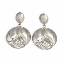 Cercei statement design contemporan din argint cu lustru high - polish | atelier Alunno & Co - Arezzo | preloved 2000's