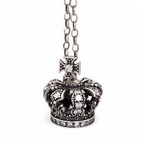  Colier sautoir din argint cu pandant statement Coroana Regală | bijuterie nouă