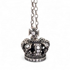  Colier sautoir din argint cu pandant statement Coroana Regală | bijuterie nouă