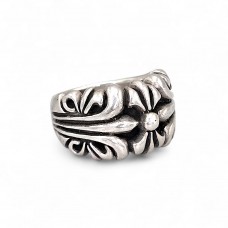 Inel statement fleur-de-lis din argint masiv | bijuterie nouă 