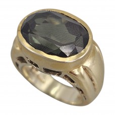 Inel cocktail retromodernist din argint aurit și spinel Verneuil | cca. 1990