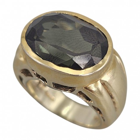 Inel cocktail retromodernist din argint aurit și spinel Verneuil | cca. 1990