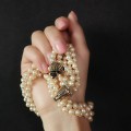 Remarcabil colier multi-strand cu perle de Mallorca și închidere din argint aurit | preloved 90's