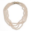 Remarcabil colier multi-strand cu perle de Mallorca și închidere din argint aurit | preloved 90's